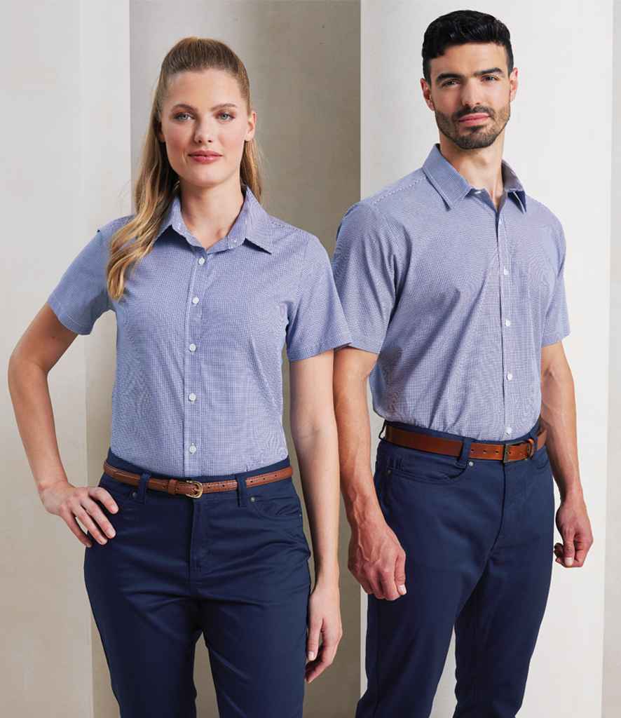 Premier Ladies Gingham Short Sleeve Shirt