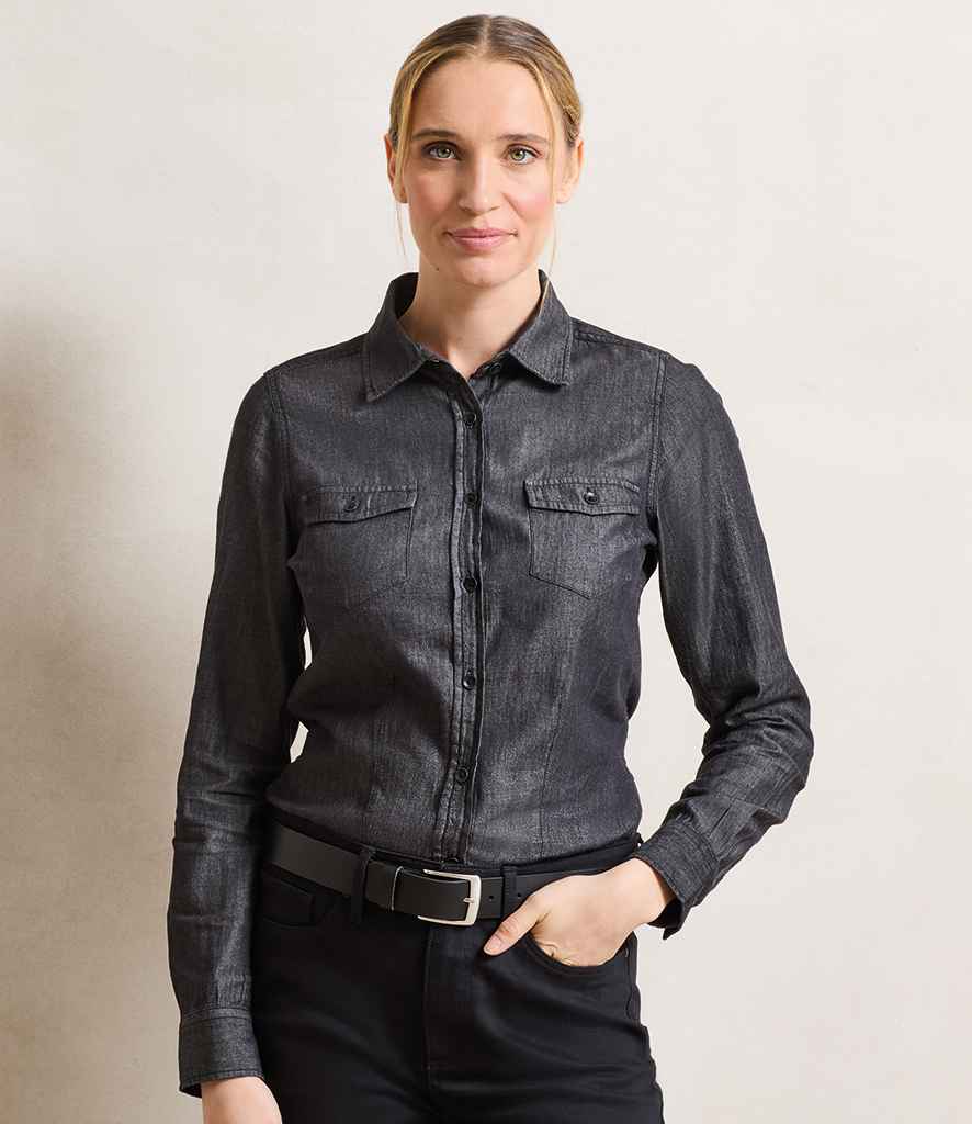 Premier Ladies Jeans Stitch Denim Shirt