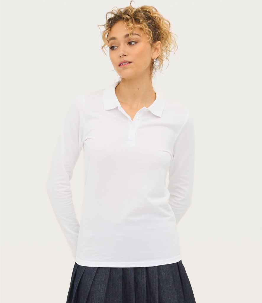 SOL'S Ladies Perfect Long Sleeve Piqué Polo Shirt