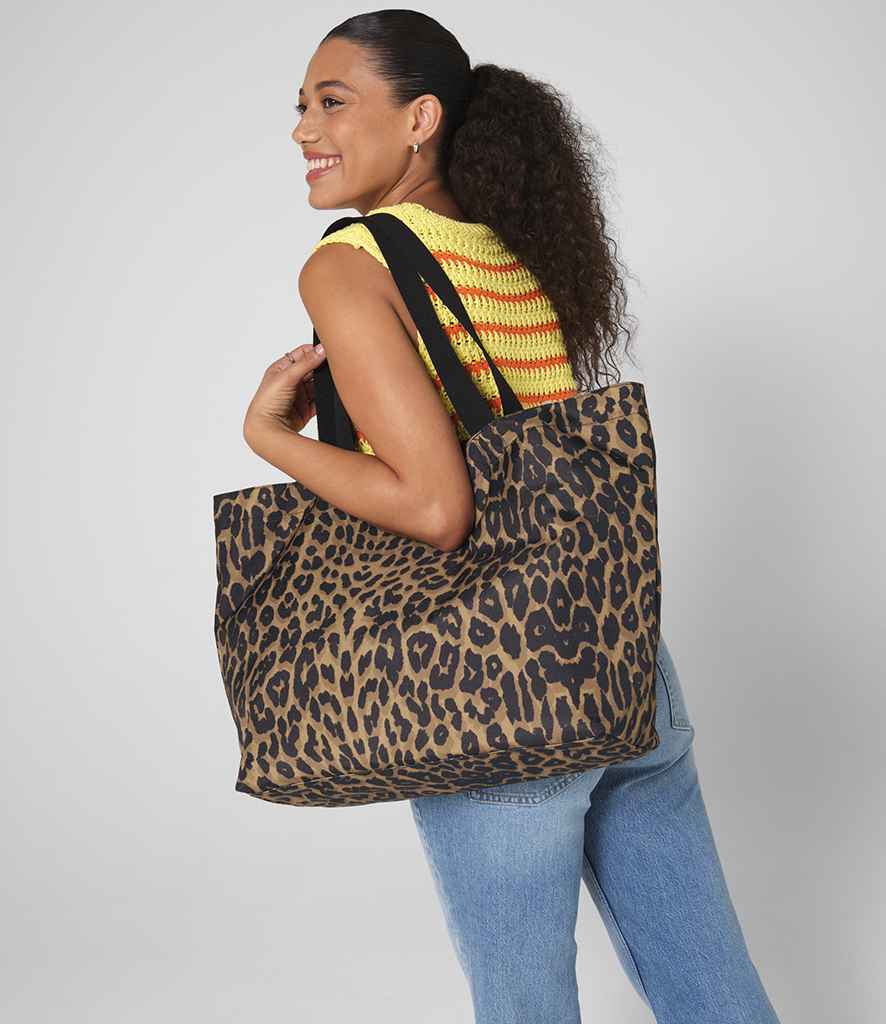 BagBase Leopard Print Carryall Tote Bag